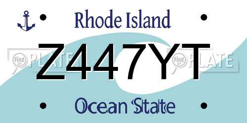 Z447YT Rhode Island License Plate