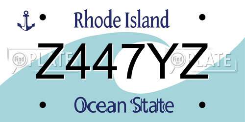 Z447YZ Rhode Island License Plate
