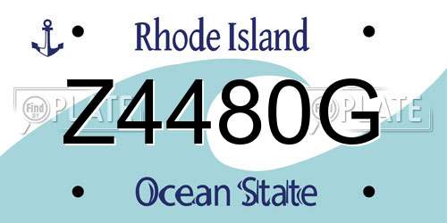 Z4480G Rhode Island License Plate