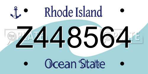 Z448564 Rhode Island License Plate