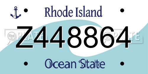 Z448864 Rhode Island License Plate