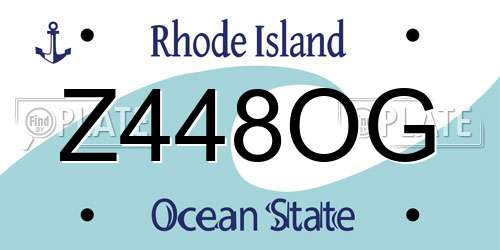 Z448OG Rhode Island License Plate