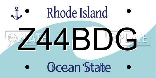 Z44BDG Rhode Island License Plate