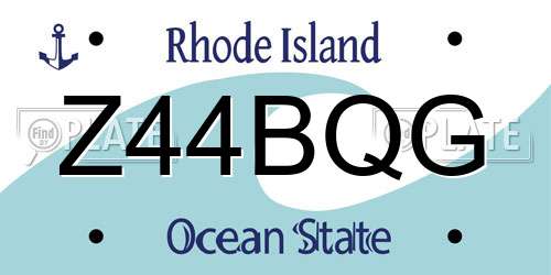 Z44BQG Rhode Island License Plate