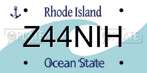 Z44NIH Rhode Island License Plate