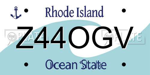 Z44OGV Rhode Island License Plate