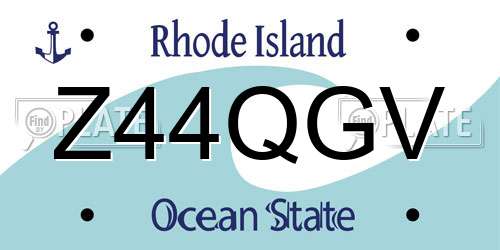 Z44QGV Rhode Island License Plate