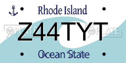 Z44TYT Rhode Island License Plate