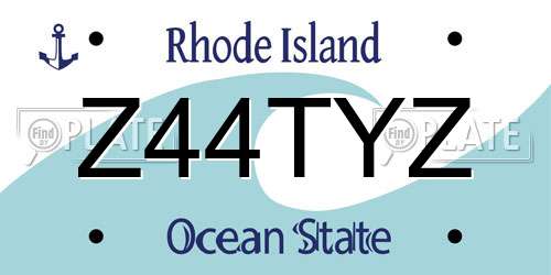 Z44TYZ Rhode Island License Plate