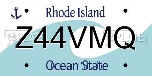 Z44VMQ Rhode Island License Plate