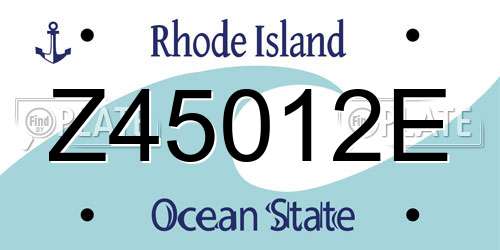 Z45012E Rhode Island License Plate