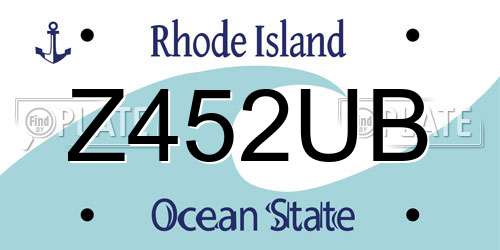 Z452UB Rhode Island License Plate