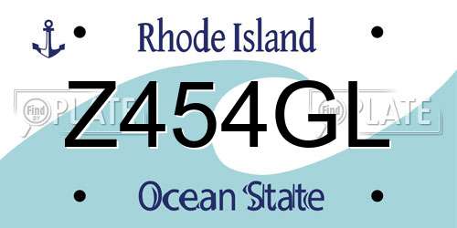 Z454GL Rhode Island License Plate