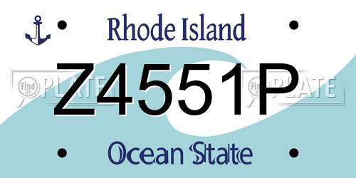 Z4551P Rhode Island License Plate