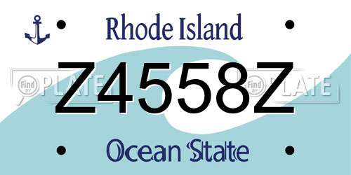 Z4558Z Rhode Island License Plate