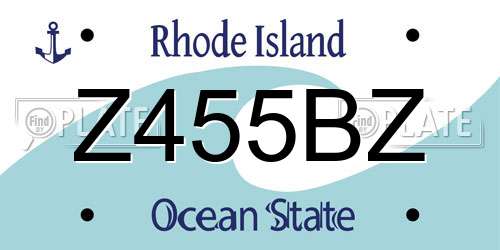 Z455BZ Rhode Island License Plate