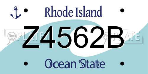 Z4562B Rhode Island License Plate
