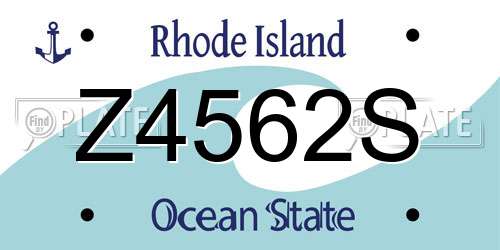 Z4562S Rhode Island License Plate