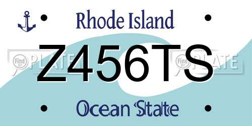 Z456TS Rhode Island License Plate