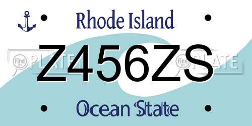 Z456ZS Rhode Island License Plate