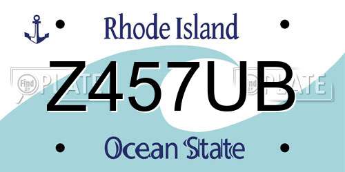 Z457UB Rhode Island License Plate