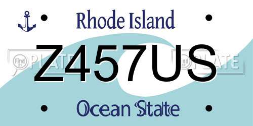 Z457US Rhode Island License Plate
