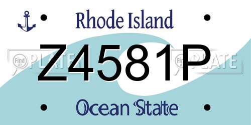 Z4581P Rhode Island License Plate
