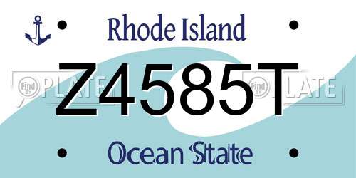 Z4585T Rhode Island License Plate