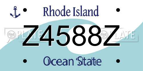 Z4588Z Rhode Island License Plate