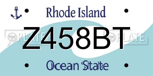 Z458BT Rhode Island License Plate