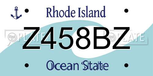 Z458BZ Rhode Island License Plate