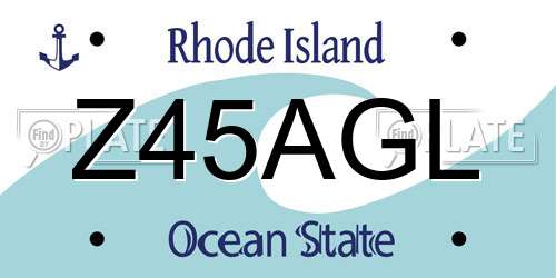 Z45AGL Rhode Island License Plate