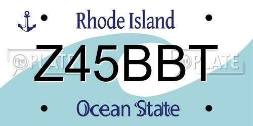 Z45BBT Rhode Island License Plate