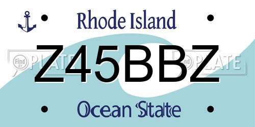 Z45BBZ Rhode Island License Plate