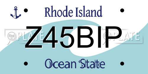 Z45BIP Rhode Island License Plate
