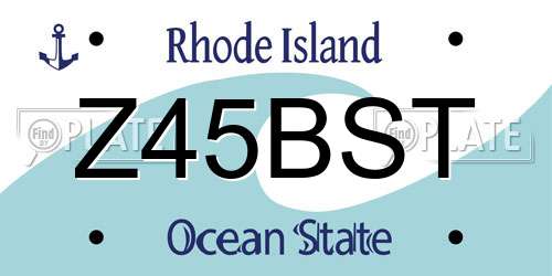 Z45BST Rhode Island License Plate