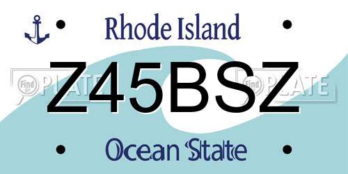 Z45BSZ Rhode Island License Plate