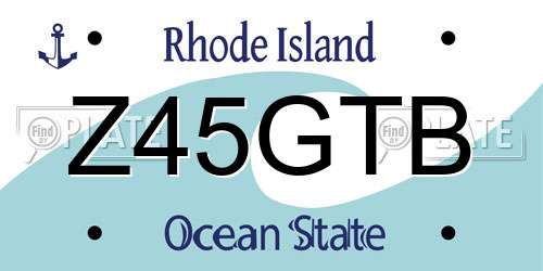 Z45GTB Rhode Island License Plate