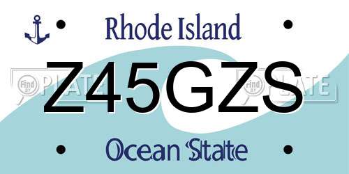 Z45GZS Rhode Island License Plate