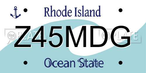 Z45MDG Rhode Island License Plate