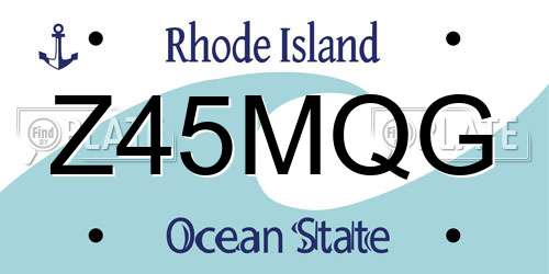 Z45MQG Rhode Island License Plate