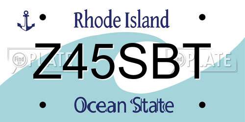 Z45SBT Rhode Island License Plate