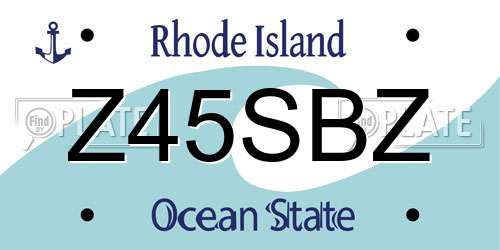 Z45SBZ Rhode Island License Plate
