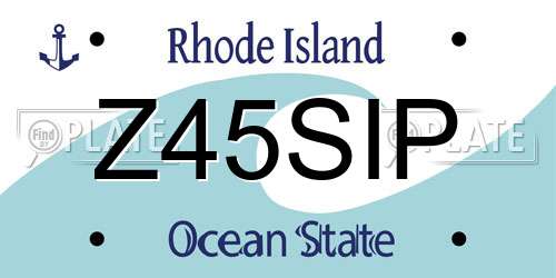 Z45SIP Rhode Island License Plate