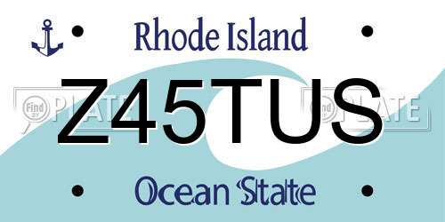 Z45TUS Rhode Island License Plate