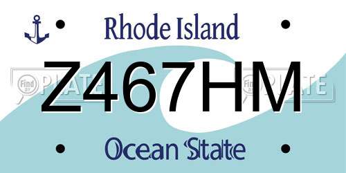 Z467HM Rhode Island License Plate