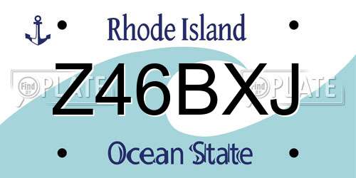 Z46BXJ Rhode Island License Plate
