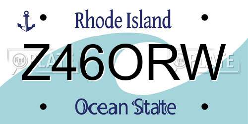 Z46ORW Rhode Island License Plate