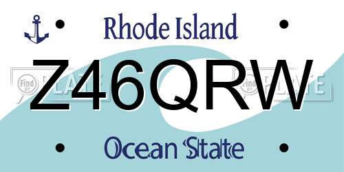Z46QRW Rhode Island License Plate