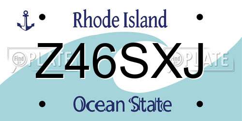 Z46SXJ Rhode Island License Plate